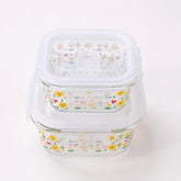 Urbane Home Borosilicate Printed Container With Lid (Square) | JDA051-MUL | Multi | Pack Of 2